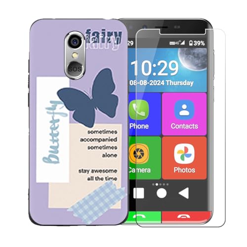 LCEHTOGYE �K�p Artfone Smart 500 +�����K���X�X�N���[���v���e�N�^�[�p�P�[�X�A�K�p Artfone Smart 500 (5,0")�ƌ݊����̂���u���b�N�\�t�gTPU�V���R���Q���P�[�X�ی�J�o�[ LLM46