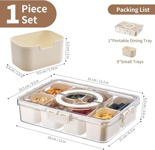 Image of Multi-Grid Fridge Storage Box 8 Compartment Airtight Container for Fruits, Vegetables & Snacks