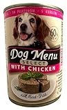 Dog Menü Select Premium Hundefutter 60% Fleisch Pastete 3 Sorten 60 x 400g *ohne Konservierungsstoffe, reich an Nährstoffen*