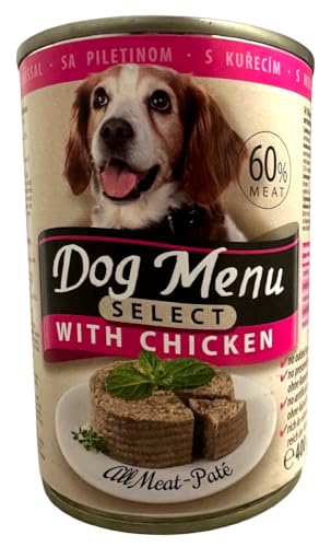 Dog Menü Select Premium Hundefutter 60% Fleisch Pastete 3 Sorten 60 x 400g *ohne Konservierungsstoffe, reich an Nährstoffen*