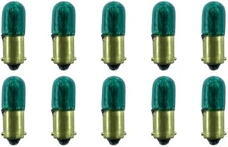 CEC Industries #44G (Green) Bulbs, 6.3 V, 1.575 W, BA9s Base, T-3.25 shape (Box of 10)