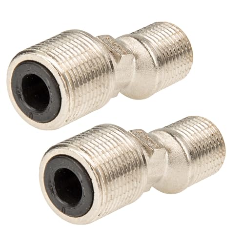 tecuro S-Anschluss Set schallreduziert für Sanitär-Wandarmaturen 3/4 x 1/2 Zoll Messing vernickelt 57 mm 2 Stück