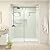 56-60 in. W x 76 in. H Single Sliding Shower Door, Frameless Glass Shower Door with 5/16 in. Tempered Clear Glass, 2 Stainless Steel Handle, Easy to Clean & Install, Chrome