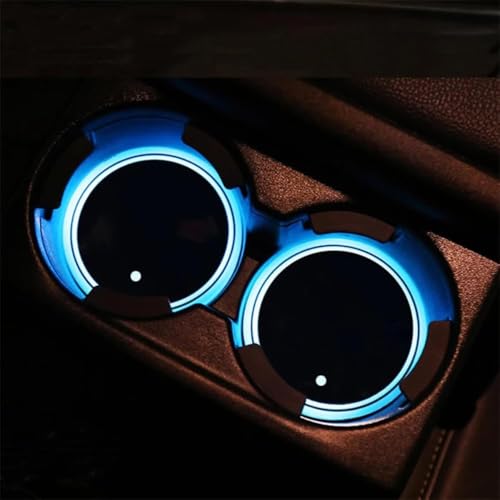 2 Pack Porte-Gobelets LED pour Voiture pour BMW MPower M2 M3 M5M8, sous-Verres Lumineux 7 Couleurs, 3 Modes Lampe d'ambiance Porte-Gobelet