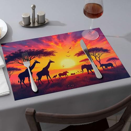 Sets de table savane au coucher du soleil pour s'évader ensemble à chaque repas - 2