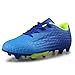 Hawkwell Kids Outdoor Comfortable Soccer Shoes(Toddler/Little Kid/Big Kid), Blue PU, 13 M US