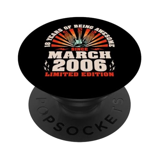 18 Cumpleaños 18 Años Guitarrista Amante de la Música Nacido Marzo 2006 PopSockets PopGrip Intercambiable