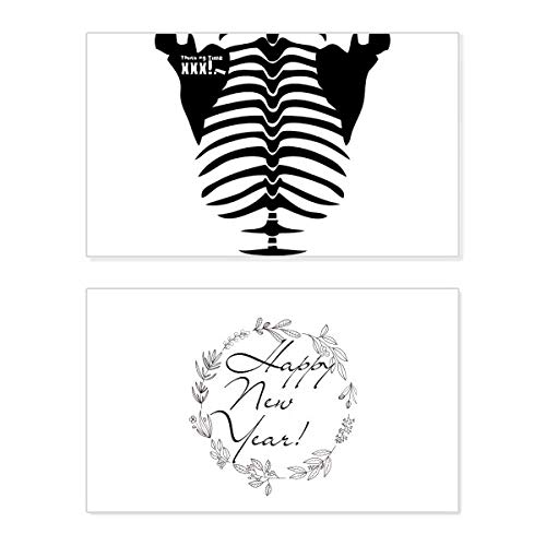 Carte commémorative Nouvel An motif squelette décoration corps humain