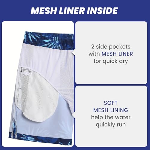Image of maamgic Mens 7 inch Stretch Swim Trunks Quick Dry Mesh Lining Swimwear Bathing Suits
