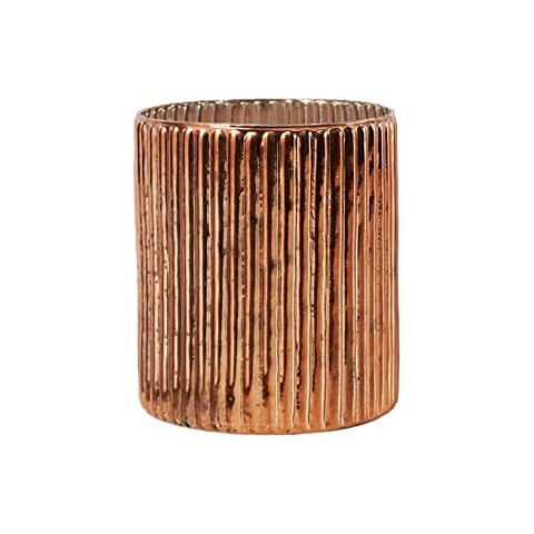 Serene Spaces Living Vintage Copper Ribbed Mercury Glass Vase Cover