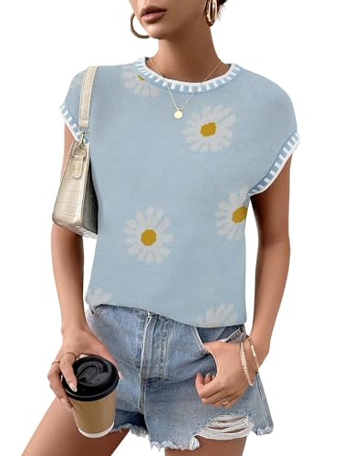 Womens Knit Sweater Tops Cap Sleeve Vest Summer Tops 2025 Sleeveless Tank Tops Clothes Trendy T Shirts Fall