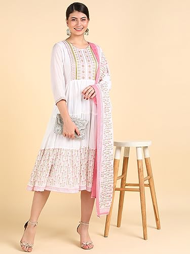 Image of Maaesa Anarkali Kurta Dupatta Set for Women