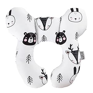 KAKIBLIN Baby Travel Pillow for Head and Neck Support Pillow for Pushchair,Car Seat,Travel(Bear)