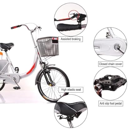 20 Zoll Dreirad Für Erwachsene Tragfähigkeit 180KG Dreiräder Höhenverstellbar 3 Räder Fahrrad Cityräder Cruise Einkaufsrad Für Senioren Frauen Ältere – Bild 4