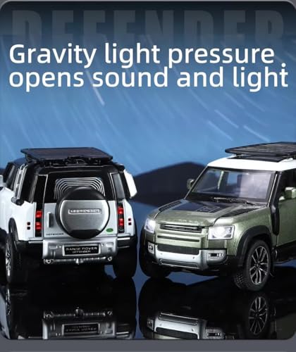 Image of Range Rover Defender 1:32 Scale Model Car Exclusive Alloy Metal Pull Back Die-cast Car Metal Pullback Toy car with Openable Doors & Light Music Best Gifts Toys【Colors as Per Stock】