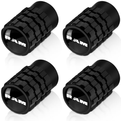 Image of Tire Valve Stem Caps for Dodge RAM Series Metal Car Wheel Air caps Auto Valve Stem Caps Accessories 4 Pcs