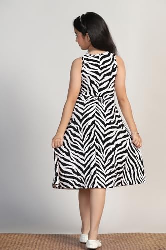 Image of Fashion Dream Girls Fit & Flare Calf-Length Printed Dress|Fancy Western Dresses|Casual Kids Frocks