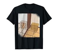 Nice design showing an empty box next to a mirror, but its reflection show a cat in the box. Lightweight, Classic fit, Double-needle sleeve and bottom hem