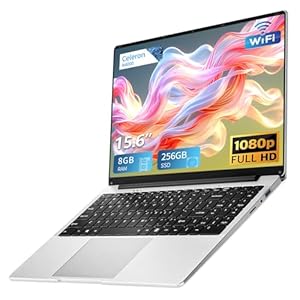 Laptop 15.6 inch, Celeron N4000 Processor 12GB LPDDR4 RAM 256GB SSD, Notebook 180°Flip Schermo FHD 1920*1080, USB3.0, Mini HDMI, TF Card Slot, WiFi, BT4.2 Supports SSD Expansion 1TB Laptops Computer
