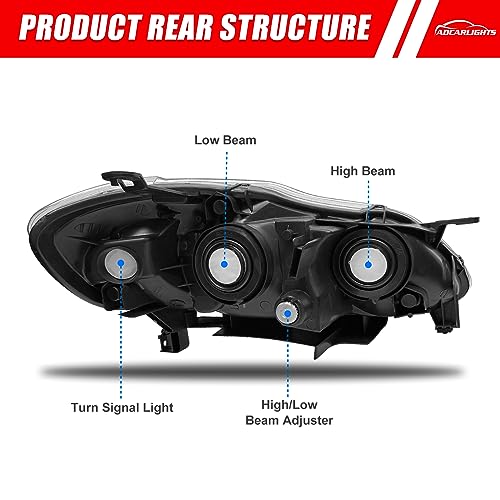 image for ADCARLIGHTS Compatible with 2003 2004 2005 2006 2007 2008 Toyota Corol