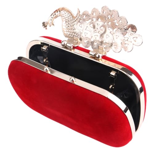 Pochette de soirée velours rouge anti-encombrement chic mariage