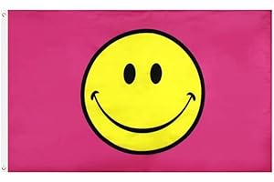Pink Smiley Face Flag - Instant Mood Booster for Any Occasion