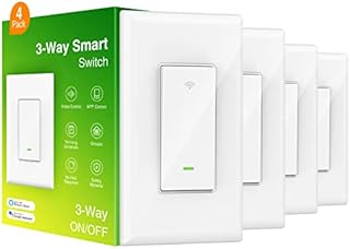 GHome 3 Way Smart Switch (4 Pack) Works with Alexa and Google Home - Neutral Wire and 2.4G WiFi Required - ETL FCC Listed