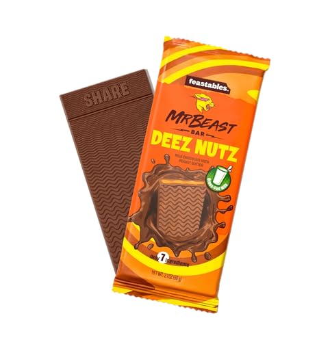 Image of Feastables Mr. Beast Bar Chocolate Bar, 60Gram(Deez Nuts)