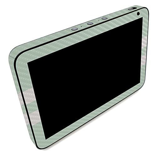 Image of MightySkins Carbon Fiber Skin Compatible with Amazon Echo Show 8 (Gen 2) - Mint Stripes | Protective, Durable Textured Carbon Fiber Finish | Easy to Apply | Made in The USA