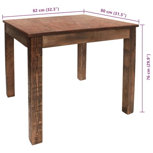 Table à manger en bois recyclé mélangé stable 80cm - 3