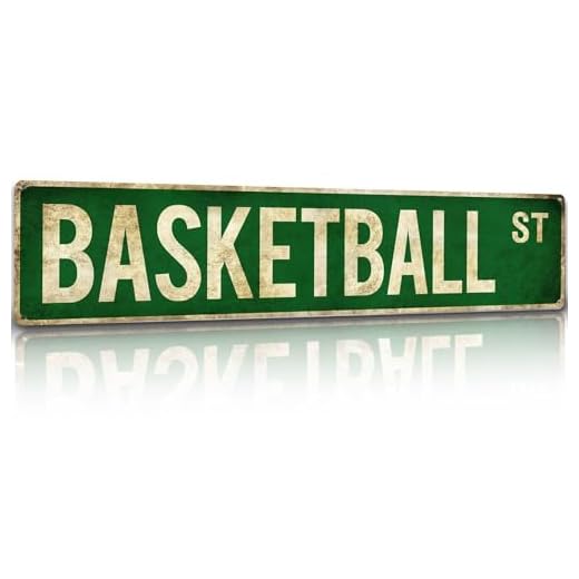 Basketball Gifts for Boys 8-12 Accessories Basketball Room Decor Vintage Street Signs Bedroom Wall Art Gear for Teen Boys 12-14