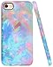 Iphone 7 Case, Iphone 8 Case, A-Focus Frosted Full Print Slim Pink Blue Green Marble Pattern Series Anti-Scratch Anti-Finger Flexible Rubber Case for Iphone 7/Iphone 8 4.7" - Matte Colorful