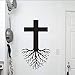 Ponana Cruz Con Raíces Pegatinas De Pared Accesorios De Decoración Del Hogar Vinilo Tatuajes De Pared Religión Jesucristo Pegatinas Decoración 59X59Cm