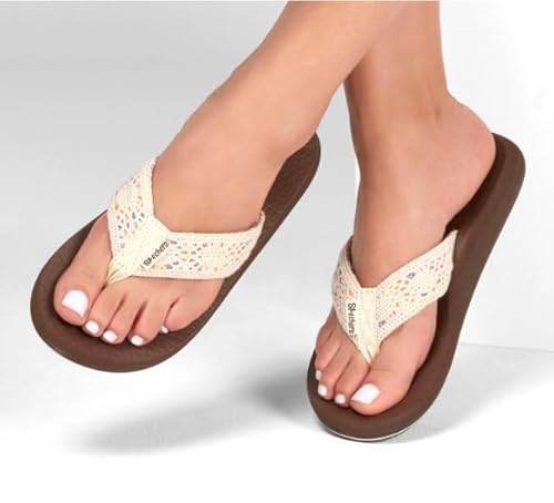 Skechers Skechers Cali Women's Asana Flip Flop,Natural,11 M US