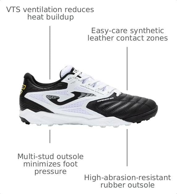 Image of Joma Turf Soccer Cleats for Beginners | Breathable Rubber Studded Shoes | CANCHA
