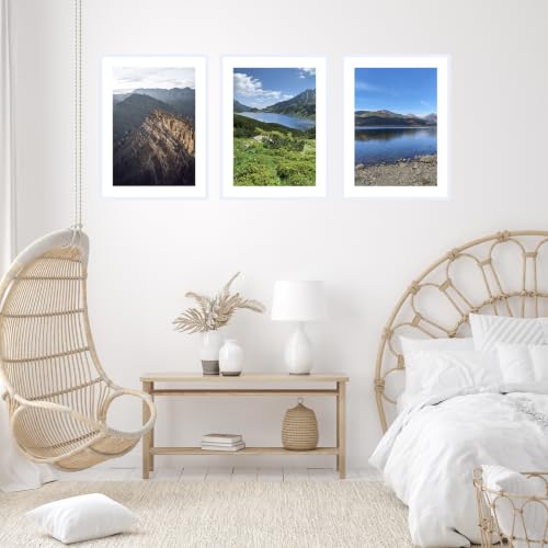 Image of JCJMY 20x28 Picture Frame with 16x24 Mat, Display Photo 16x24 with Mat or 20 x 28 Without Mat, Wall Hanging Large 20 by 28 Poster Frame with Plexiglass, White