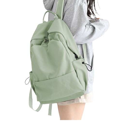 SEAFEW - School Backpack for Women Men College High School Bag for Boys Girls Casual Daypack Laptop Backpack Waterproof Green Bookbag - -17%