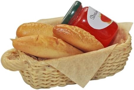 Miniature 6P Set Model 112 Scale Set Dollhouse Accessories Picnic Miniature Bakery Baguette Bread Jam Basket Miniature Doll Party Play Accessories