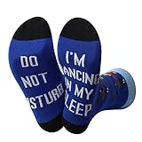JXGZSO Funny Ballroom Dancing Socks - Do Not Disturb I'm Dancing - Blue - Unisex Adults - Size 4-12 - 1 Pair