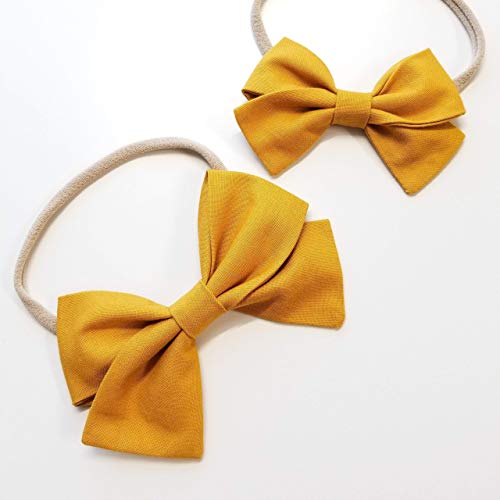 yellow bow headband baby