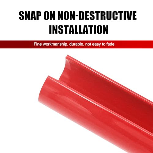 Image of 2 PCS Car Grill Inserts Decorative Strip, 12.99In x 1.18In Waterproof ABS Vehicle Front Grill Covers Wrap, Modification Accessories, Compatible with BMW 3 4 5 6 7 Series X1 X2 X3 X4 X5 (Red)