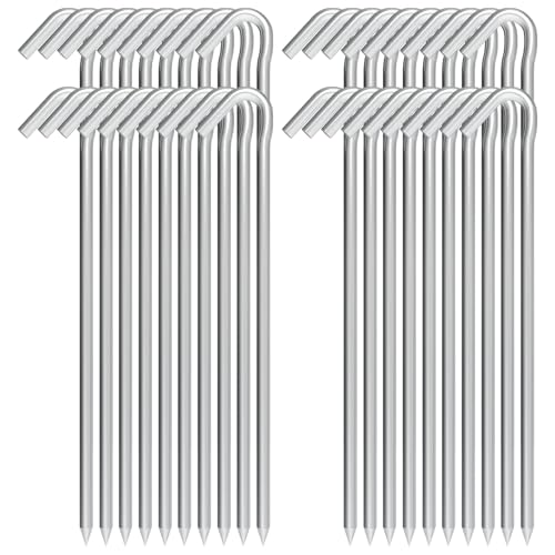 OK5STAR Estacas de Metal galvanizadas de 9 Pulgadas para Tienda de campaña de Acero Resistente, Ganchos de Lona inflables para decoración al Aire Libre, Paquete de 40