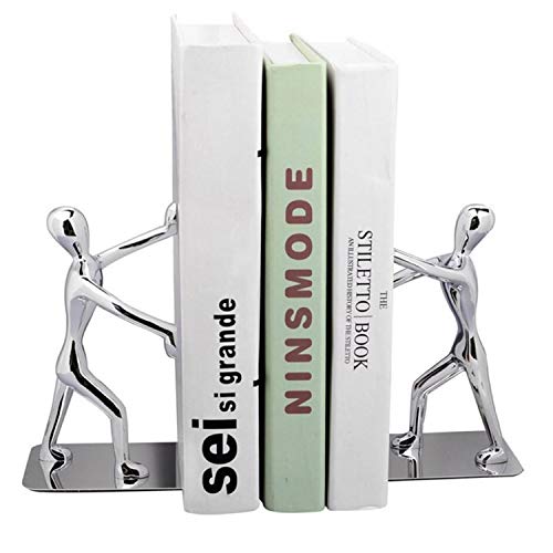 OKSANO Heavy Duty Stainless Steel Kung Fu Bookends Nonskid Bookends Art Bookend