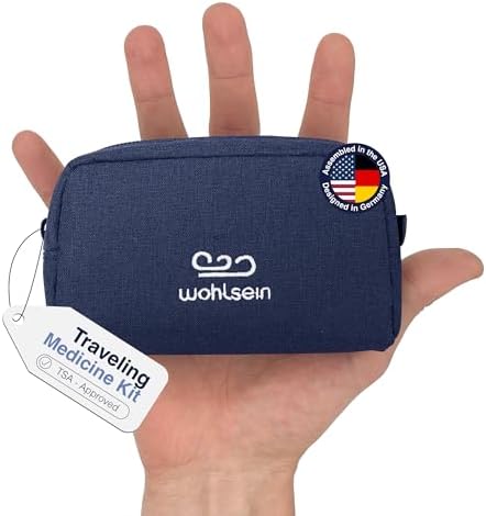 The Weekender by Wohlsein - Travel Medicine Kit | Compact 70-Piece First-Aid Kit | TSA Approved, Ultra-Organized, USA Assembled, German Design | Airplane, Car, Dorm, Cruise, Everyday Use!