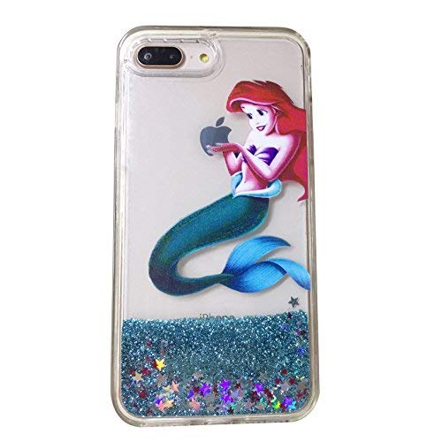 Gotech Compatible For Iphone 7 Plus Or Iphone8 Plus Brilliant Luxury Glitter Protective Case,Bling Bling Little Mermaid Ariel Holding Logo Apple #TOP28