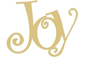 Word Joy Christmas Canvas Style Wood Thin Hollow Cutout Letters Unfinished Holiday Door Hanger