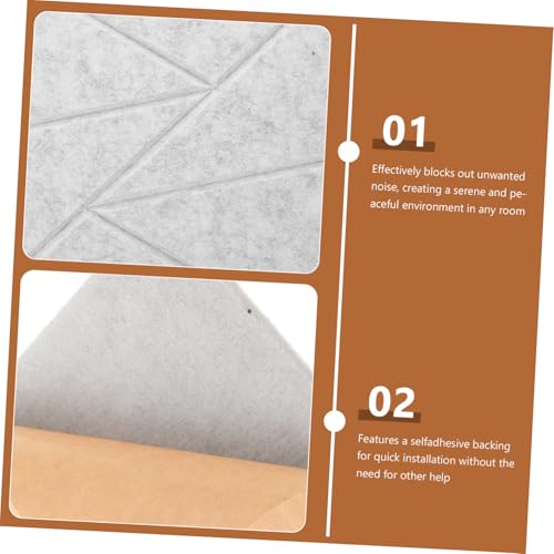 Paneles acústicos autoadhesivos de alta densidad Abaodam 6 piezas para reducción de ruido, tratamiento de paredes, color gris claro, 30x30x0.9 cm miniatura 3