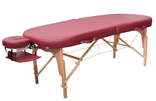 Zen - Mobile Oval FlatTop Table de Massage Pliable & réglable en Hauteur — Table de Massage Pliante en Bois Massif avec des Coins arrondis Professionnelle...