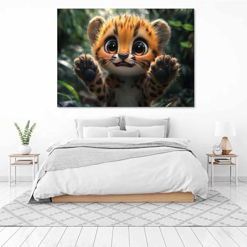 Impression toile bébé guépard TERUEA cadeau décoration murale originale