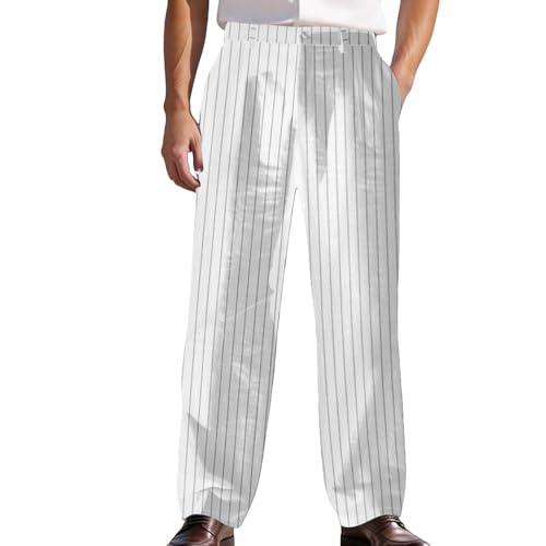 Pantalon de costume droit en lin homme pour mariages et soirées d'été